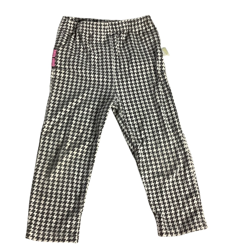 DDG Darlings Leggings Girls 18M Black White Houndstooth Pink Ruffle Preppy